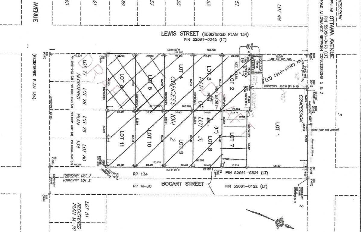 map of lots 1-11 at 37 Ottawa Ave
